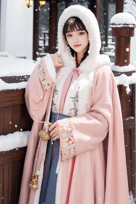 04547-3146812294-1 girl, cowboy shot, Hanfu, (Winter hanfu), cloak, (snow, winter outdoors_1.2),.png
